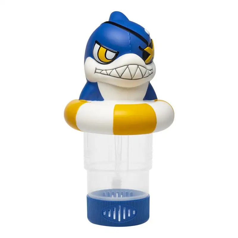 

Swimming Pool Chlorine Floater Pool Chlorine Holder Floater Shark Shape Floated Container Holds 4 Tablets Fit 3-Inch Tabs For