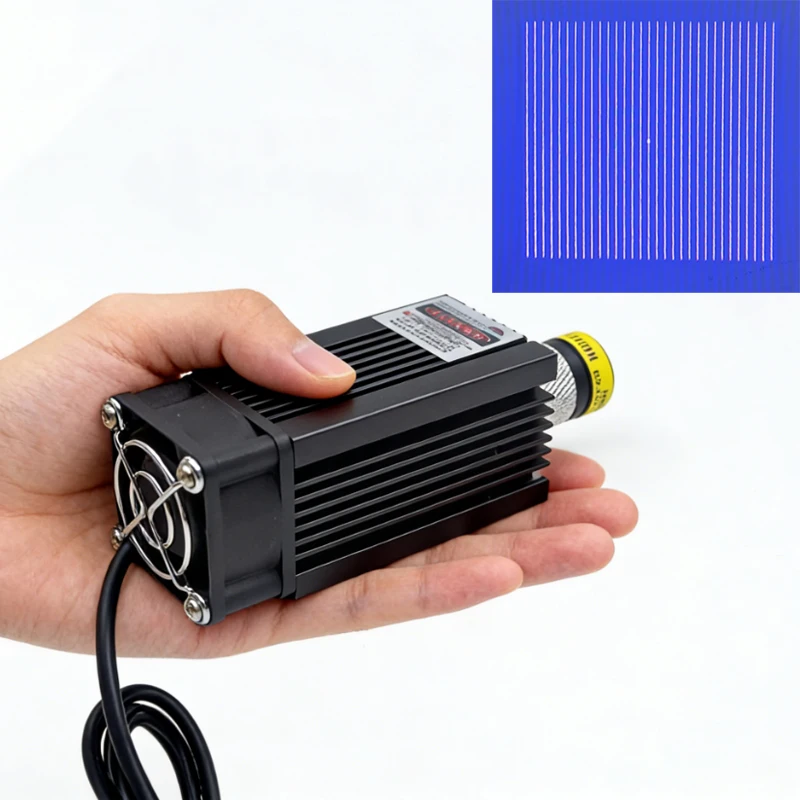 High Quality 450nm DOE 31 Lines Blue Line Laser Module Good Heat Dissipation Aviation Plug With Adapter Industrial Grade
