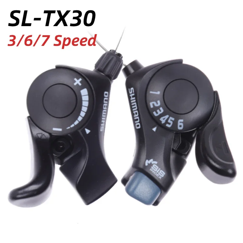 SL-TX30 Bicycle Shift Lever High Strength 3/6/7/18/21 Speed Trigger Shifters Thumb Gear Shifter Lever Set for Mountain Road Bike