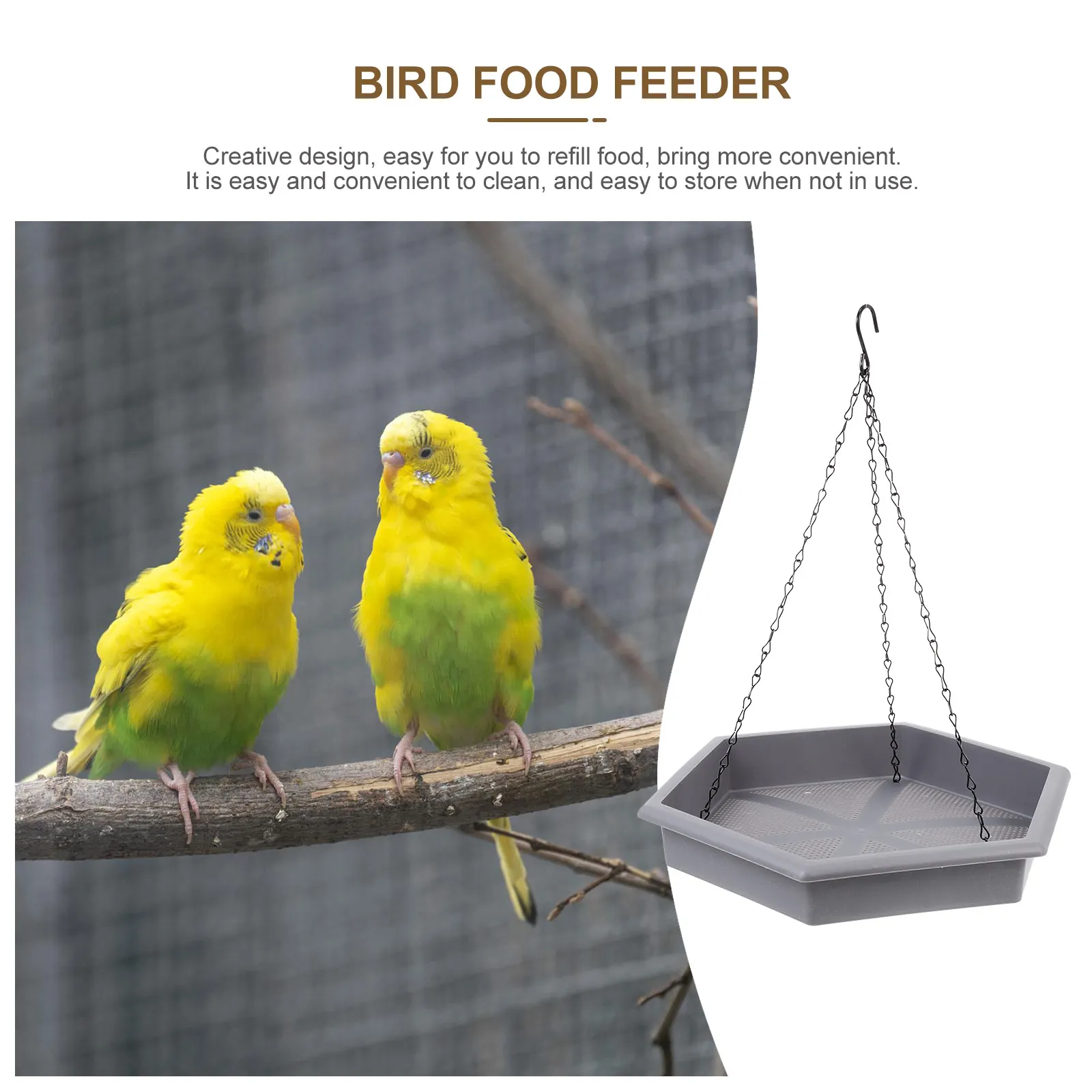 

Hanging Bird Feeder Durable Lightweight Water Container Easy Install Refill Wear Resistant Indoor Outdoor Use Pet Feeding Bowl
