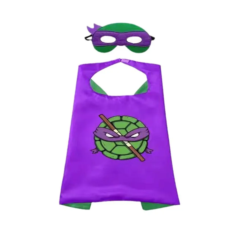 Cartoon Ninja Turtle Toy Set Halloween Leonardo Da Vinci Character Party Halloween Cosplay Costume Cool Mask Cloak Kid’s Toys