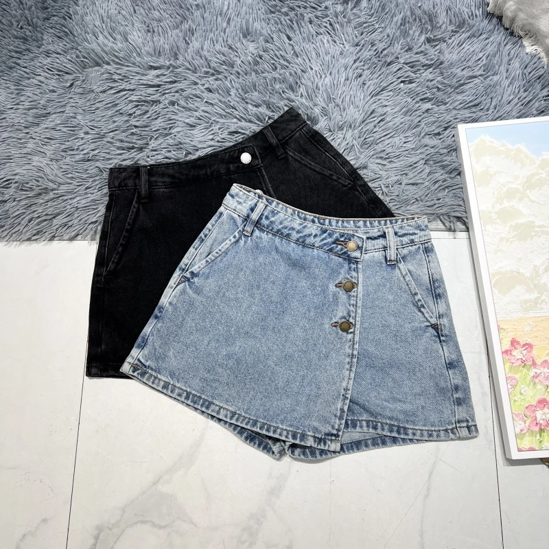 Hot Summer ort High Waist Skinny Denim Skirt Pants for Women Simple Sle Sexy Girl High Waist Slimming Teenage Girl Skirt