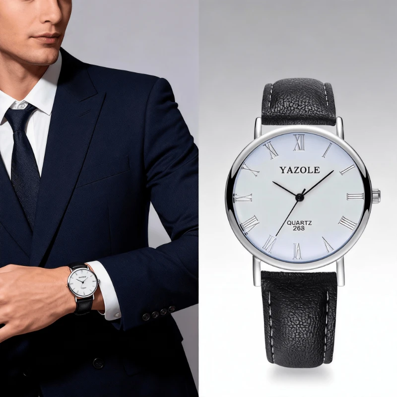 

Fashion Men's Watches Top Brand Casual Leather Belt Men Quartz Wristwatches Simple Business Man Watches Clock Gift orologio uomo