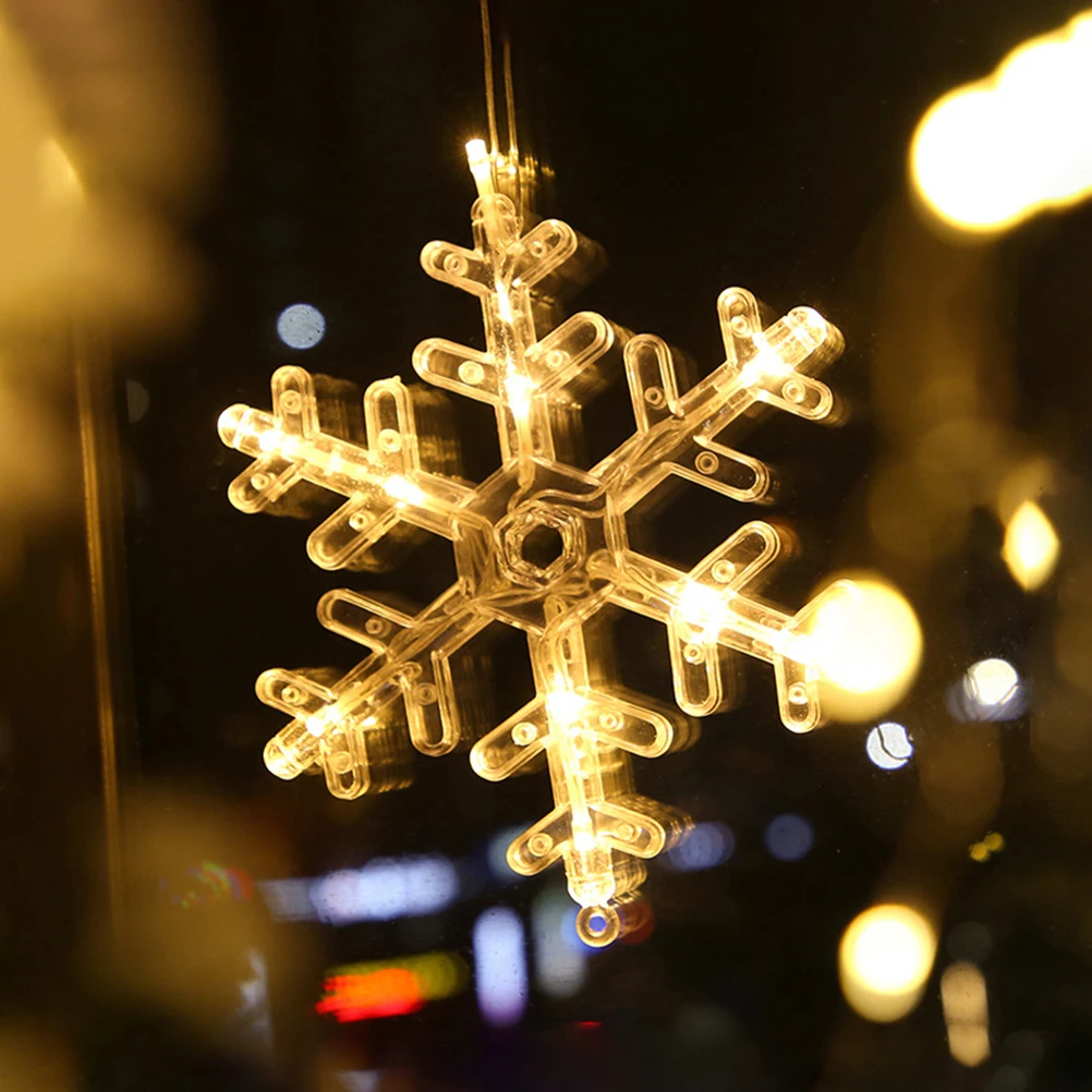 

Outdoor Christmas Decorations Snowflake Suction Cup Light Lights Indoor Decorative Curtain Hanging