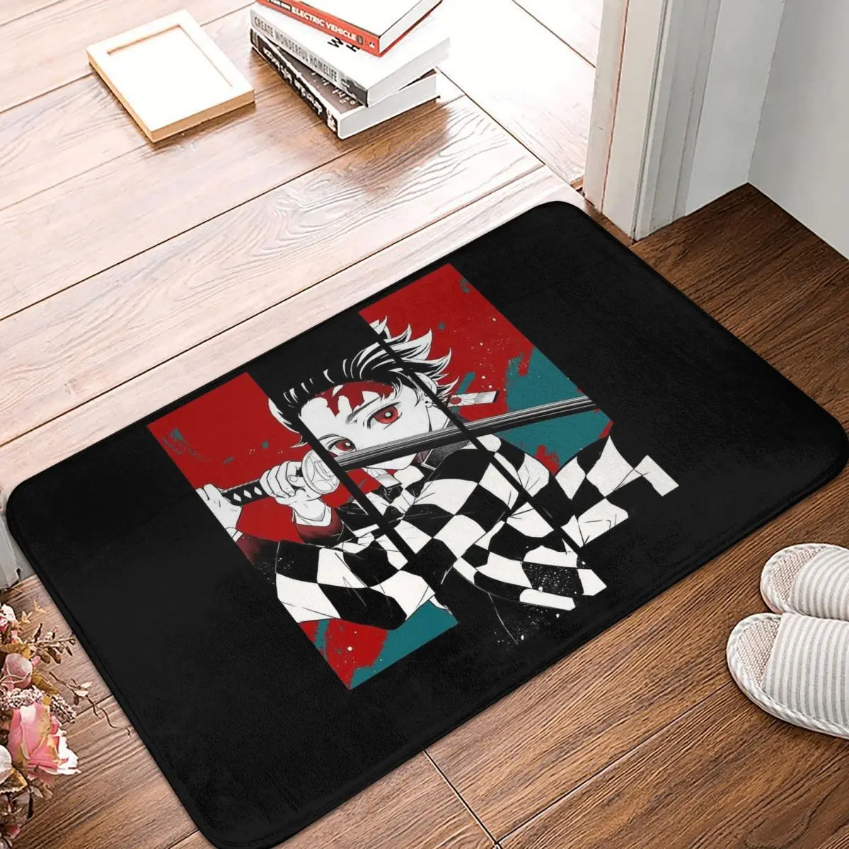 Demon Slayer Tanjiro Anti-slip Doormat Floor Mat Carpet Rug for Kitchen Entrance Home Bathroom Living room Footpad Mats