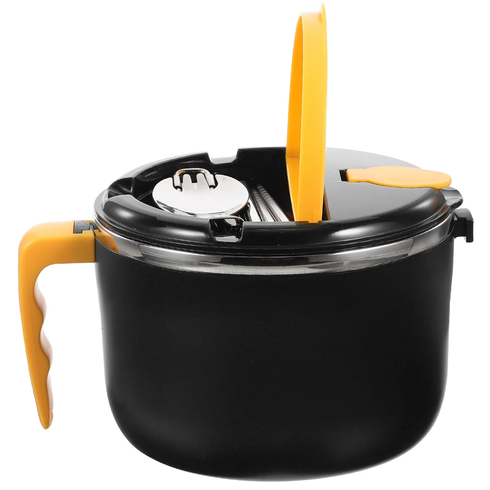 

1 Set Stainless Steel Noodle Insulated Sealing Ramen Bowl With Handle Multi- Storage Bowl Reusable For