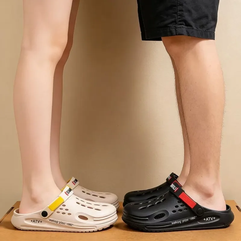 

Men's Slippers EVA Hole Men's Sandals Non-Slip Slippers Thick Soft Platform Casual Slides Fashion Mules Shoes Outdoor Big Size