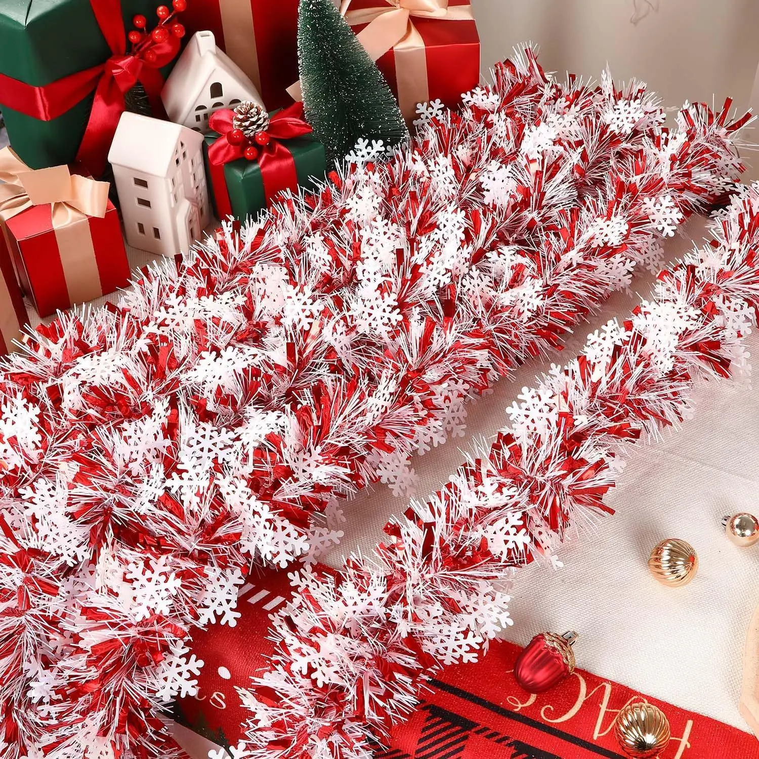 2-meter encrypted Christmas snowflake holiday decoration Christmas tree Christmas flower wedding room decoration 2Mx9CM