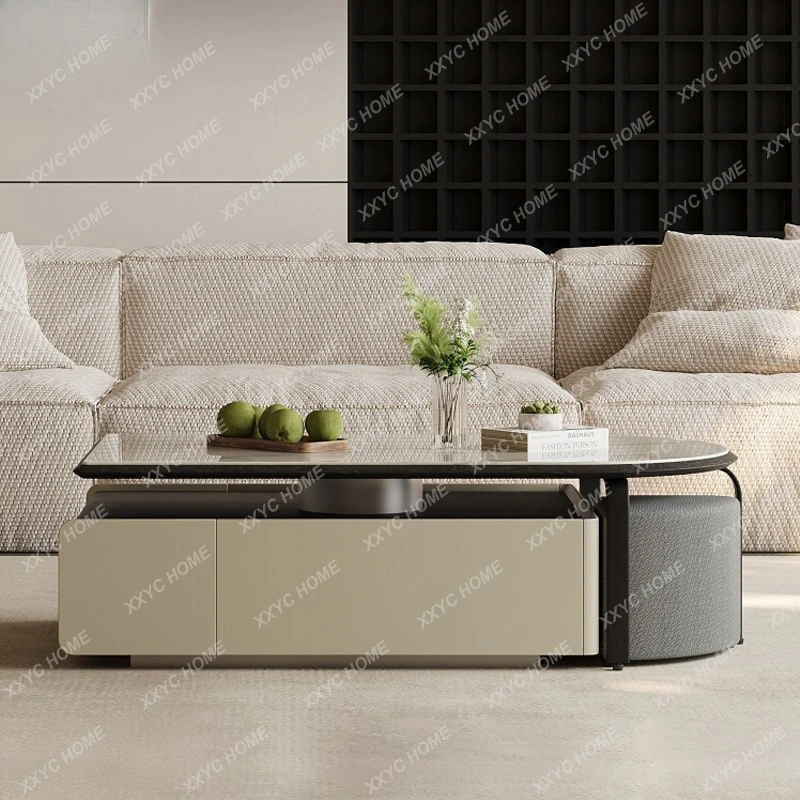 

Минималистичный вместительный журнальный столик для гостиной в малогабаритной квартире с выдвижной столешницей