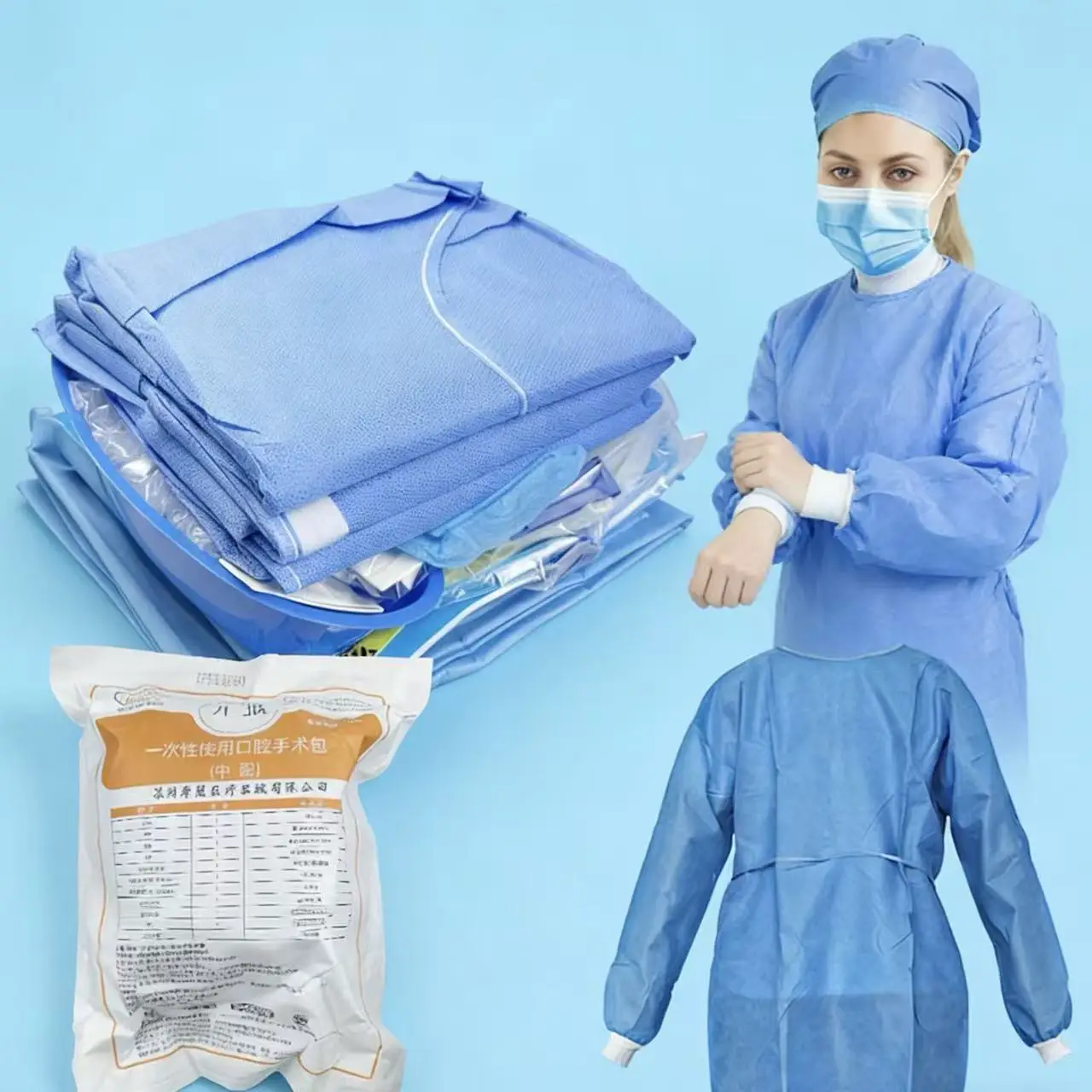 

Disposable Sterile Dental Implant Surgical Kit Oral Care Set High-end Mid-range Standard Nonwoven Gown Drape Cap Irrigation Tube