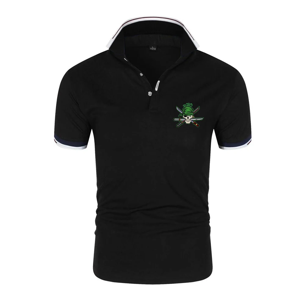 2026 ONE PIECE Summer Men's New Roronoa Zoro Japanese Anime Print Six Color Casual Short-sleeved Classic Polo Shirt