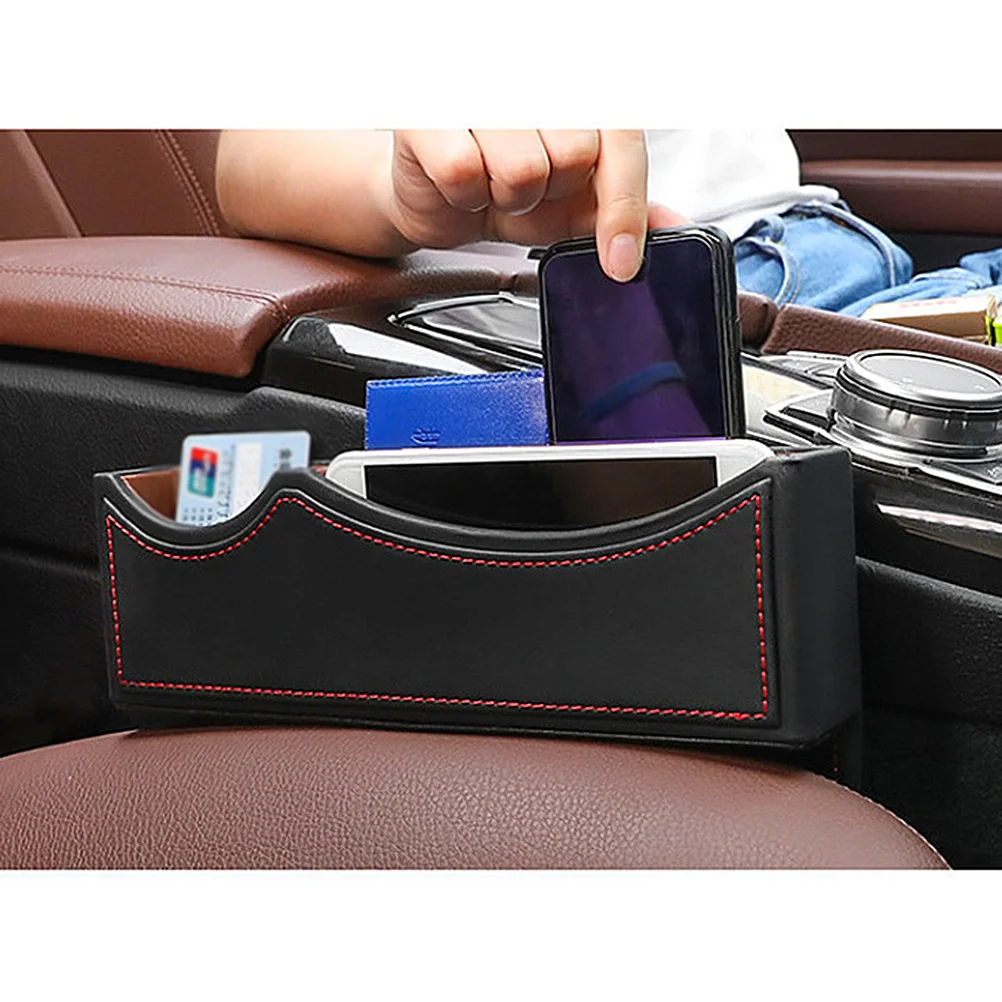 

1pc Gap Box Black For Phone Coin Wallet Organizer Seat Side Pocket Case Car Phone Holder Car Practical Box