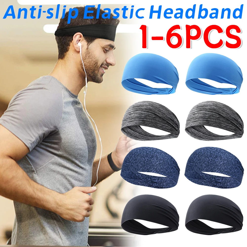 

1-6PCS Fitness Elastic Headband Quick Drying Elastic Hair Head Bands Anti-slip Sports Breathable Sweatband For Running Cycling