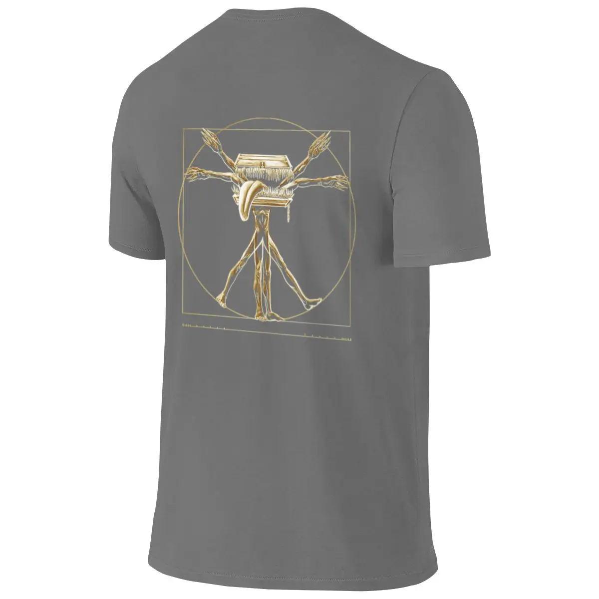 Mimic (Gold) Ultra-Minimalist Reversible T-shirt Light Outdoor Print Does Not Fade Short Sleeve
