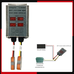 400W Step-up MPPT Real-time Tracking Solar Power Supply Battery Recharging Controller LED Display 10~30V 12V/24V Output Voltage