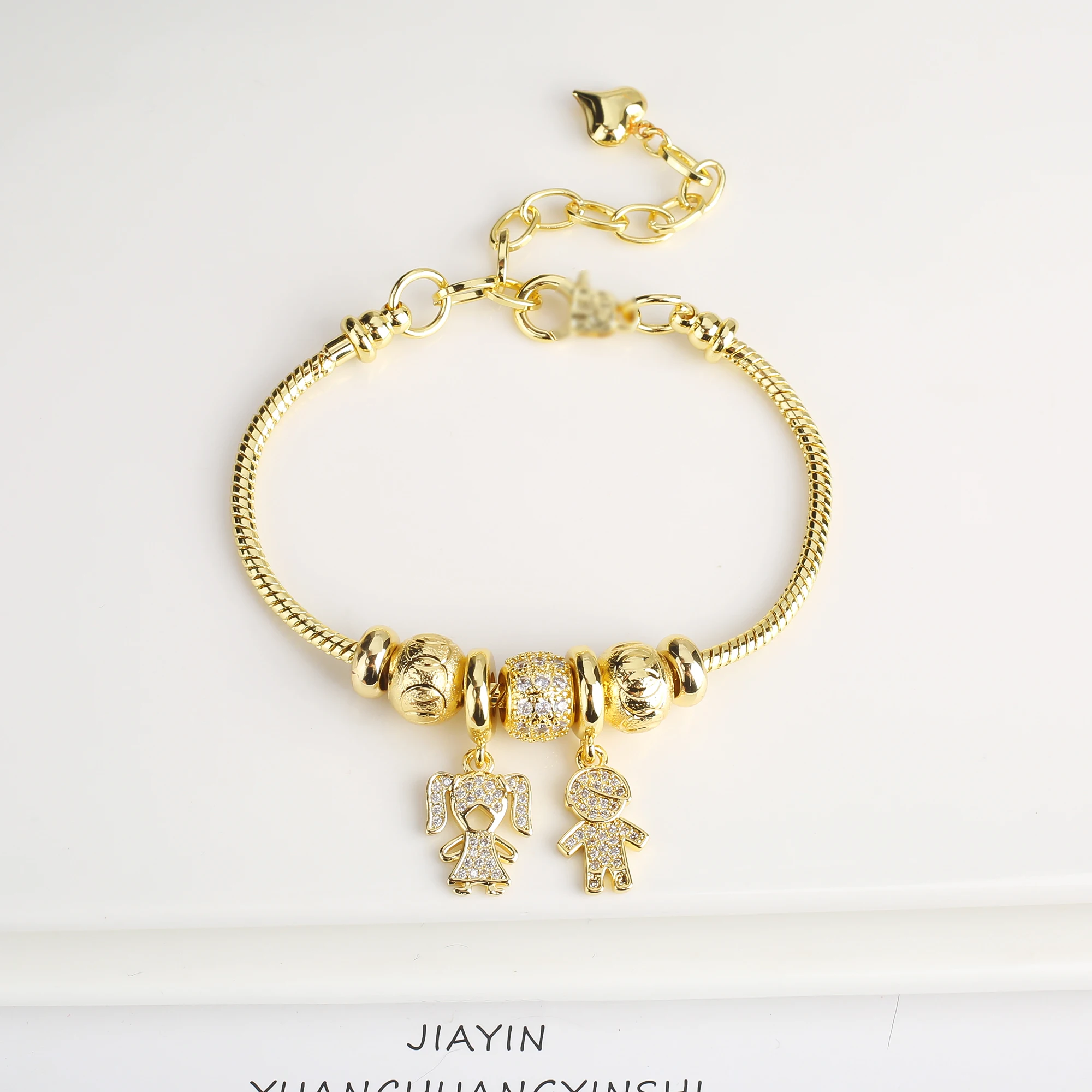 New Popular Boys Girls Character Theme Charms Snake Chain Bracelet For Women Inlaid Shiny Zircon Birthday Party Jewelry Gifts