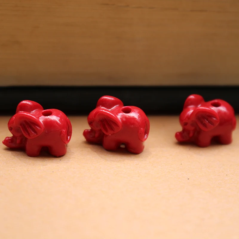10Pcs  Artificial Coral beads Lovely Elephant Cute Animal Bead Mix Pink for Bracelet Earring Necklace Jewelry Making DIY Bijoux