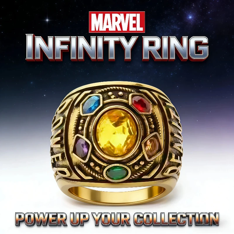

Marvel Thanos Infinity Stones Ring Engraved Power Soul Mind Space Time Reality Avengers Cosplay Accessories Gift