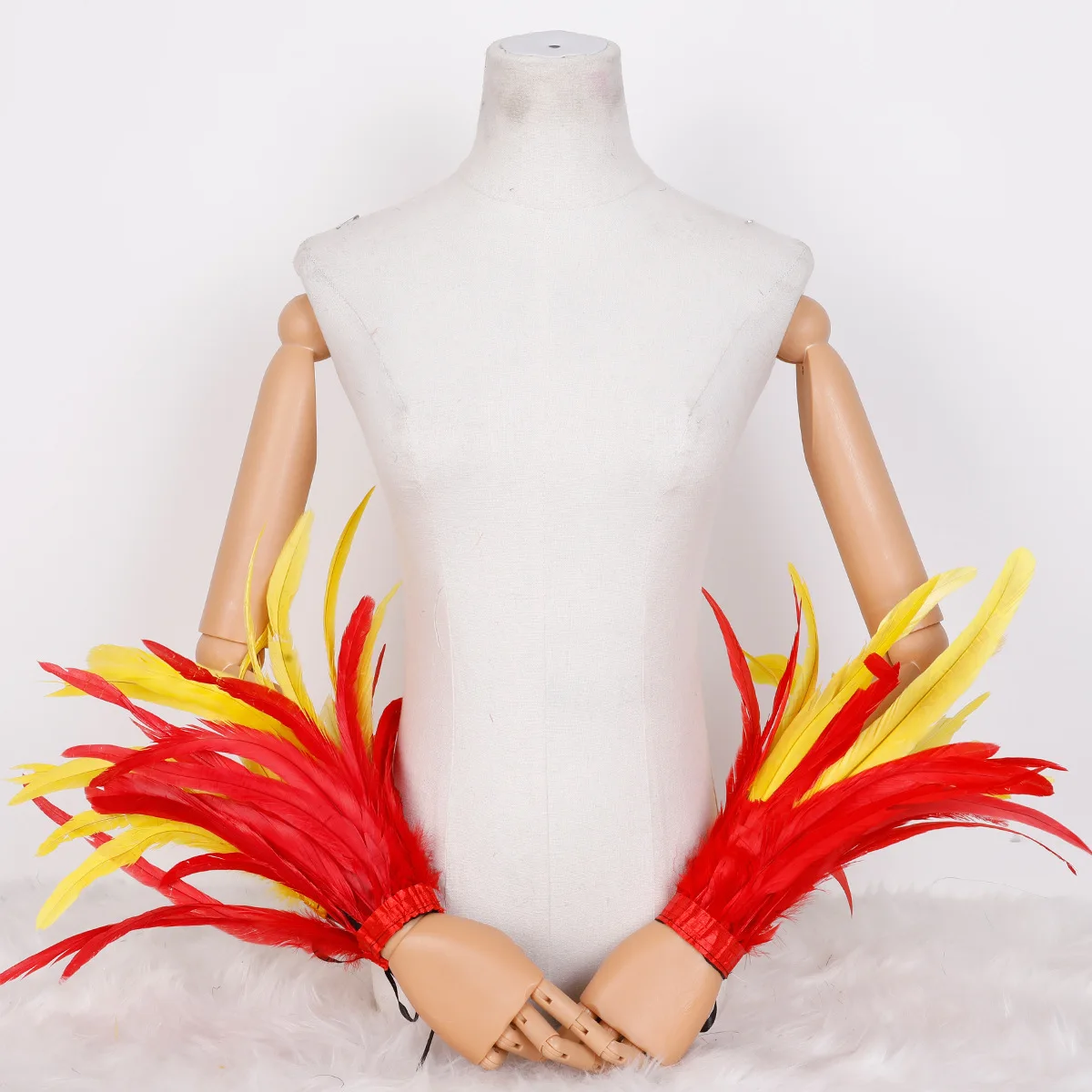 Large Feather Armlet Fake Cuff Halloween Cosplay Decoration Carnival Parade Costume Accessory Performance Props