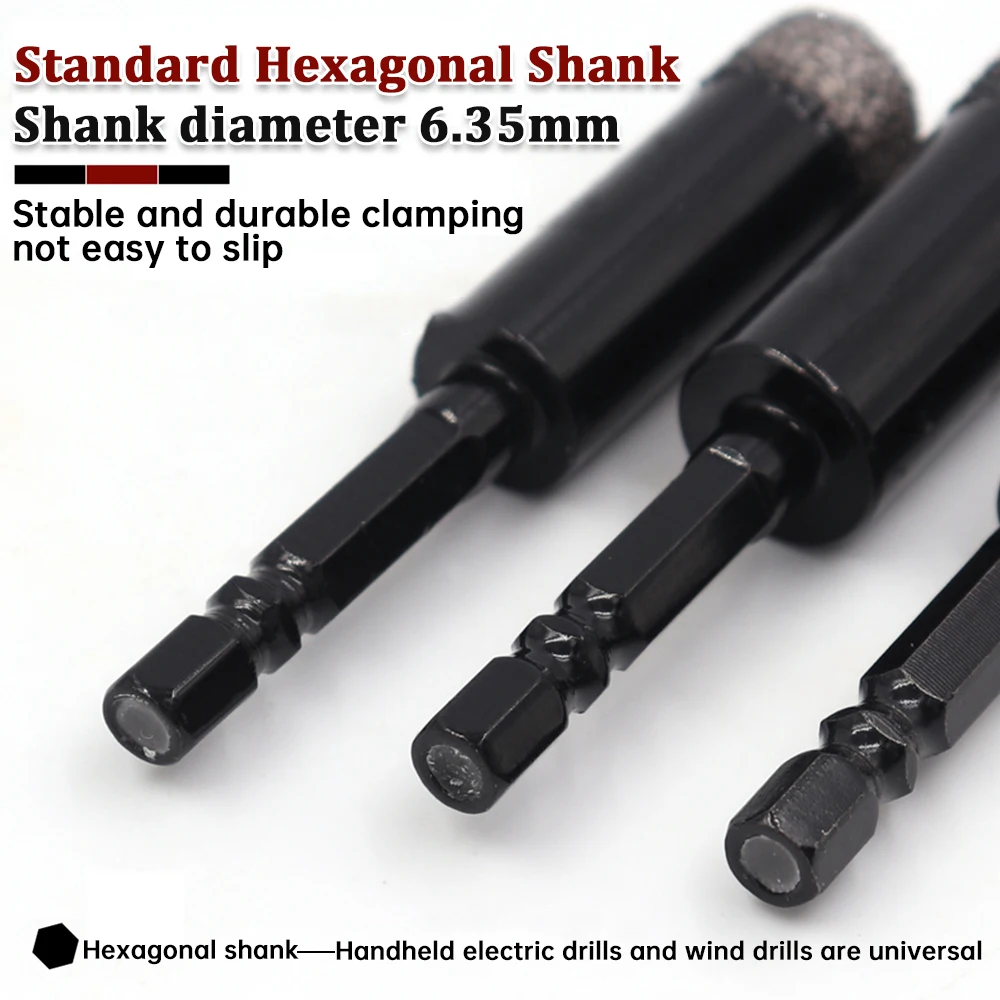 6-16mm Dry Diamond Drilling Core Bits marmo granito vetrificato Tile Hole Opener Diamond Drill Bit Thread Hole Opener