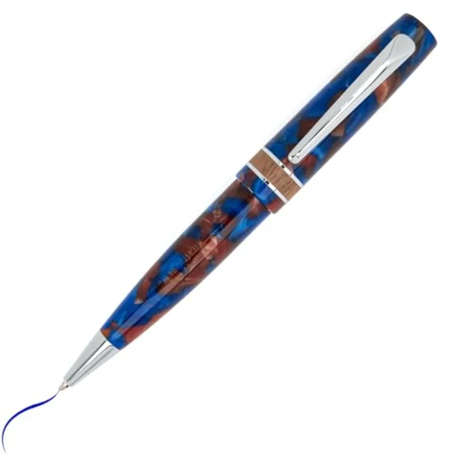 

USA Dragon Tree Ballpoint Pen Blue/Brown with Standard Parker-Style Blue Gel Refill Oversized Luxury Everyday Writing Gift for