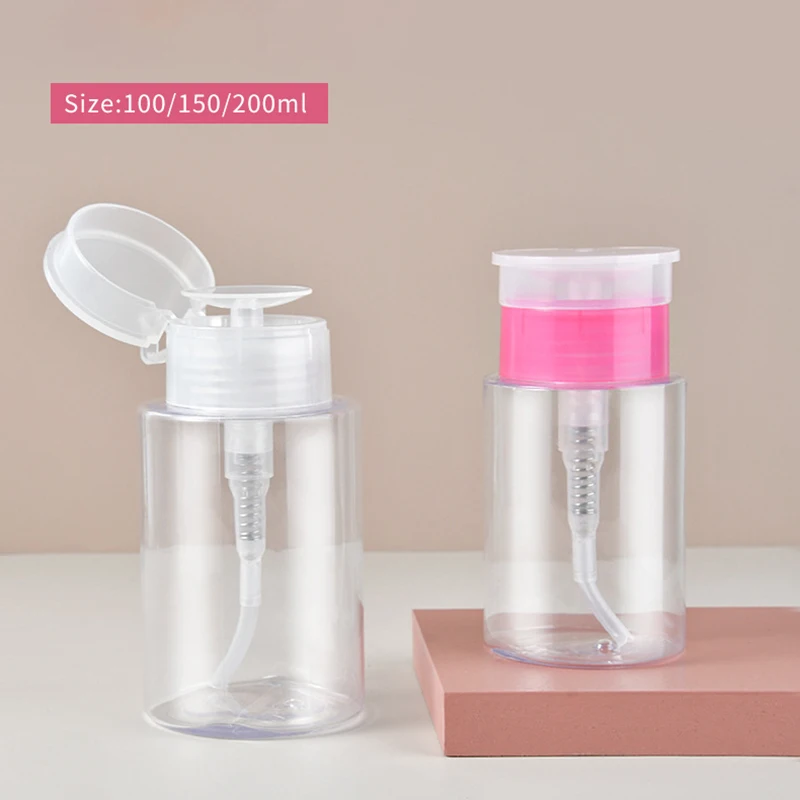 Refillable Bottles Push-type Bottling Push Down Empty Pump Dispenser Bottle For Nail Polish and Makeup Remover Bottle Packaging