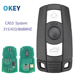 Okey Remote Car Key For CAS3 System BMW 1/3/5/7 Series X5 X6 E60 E61 E70 E71 E87 E90 Z4 KR55WK491 315MHz 433Mhz 868MHz