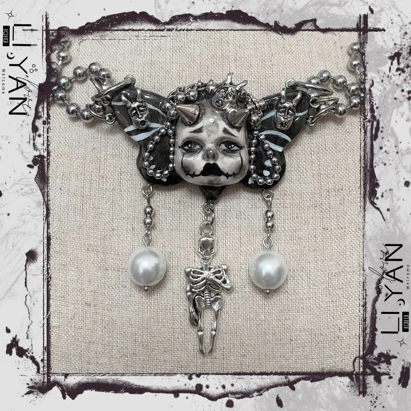 

2024 New Facial Bow Necklace Neo-Gothic Men's And Women's Jewelry Party Gift