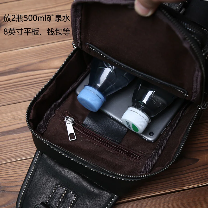 Neue Echtes Leder männer Brust Tasche Handgemachte Top Schicht Rindsleder Umhängetasche Große Kapazität Schulter Tasche Trendy männer tasche NZPJ – Detail 16