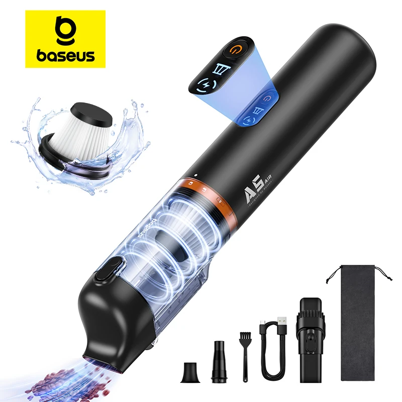 Baseus A5 Air Car Vacuum Cleaner 2-in-1 Powerful Wireless Cleaner Strong Suction Handheld Car Cleaning Portable Home Appliance