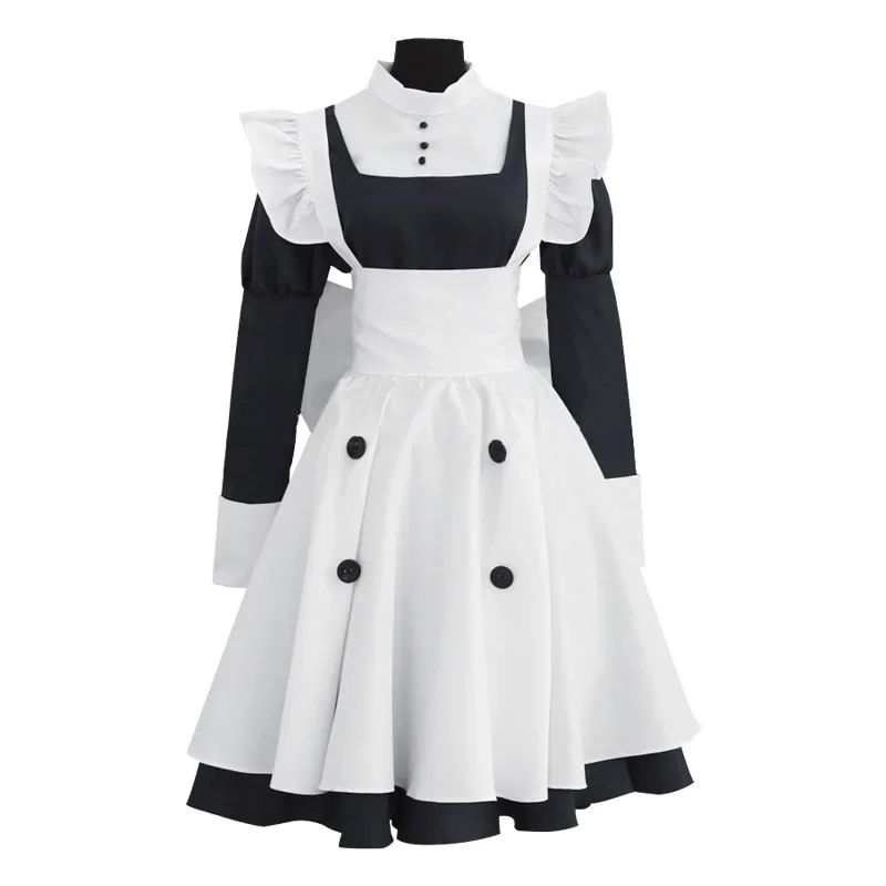 Anime Black Butler Maid Mey Rin Maid Costume Woman Cosplay Costume Dress + Apron + Accessory