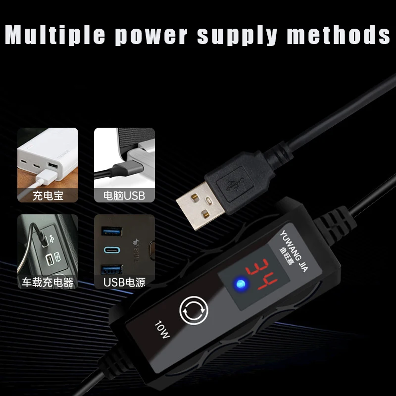Mini USB Heating Rod Heater Small Fish Turtle Tank Low Voltage Rapid Aquarium Temperature Rise Digital LED Electricheating Rods