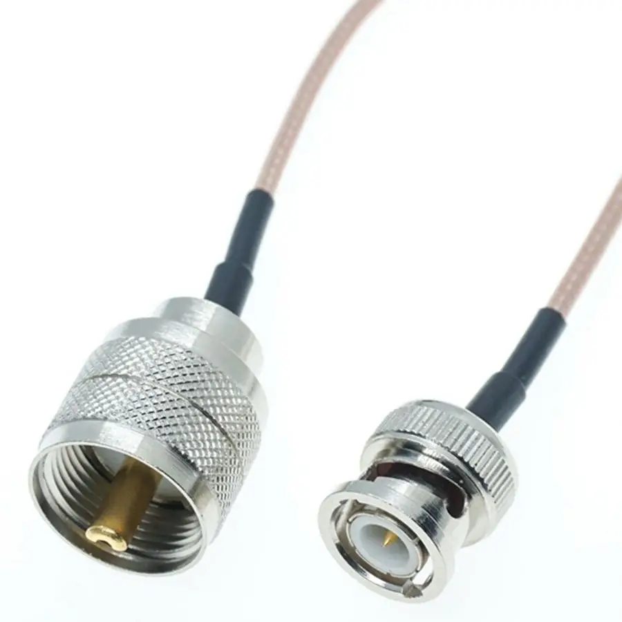 RG316 BNC Male plug to SO239 UHF Male PL259 Crimp 50 Ohm Low Loss Jumper Coaxial Connector RF Cable