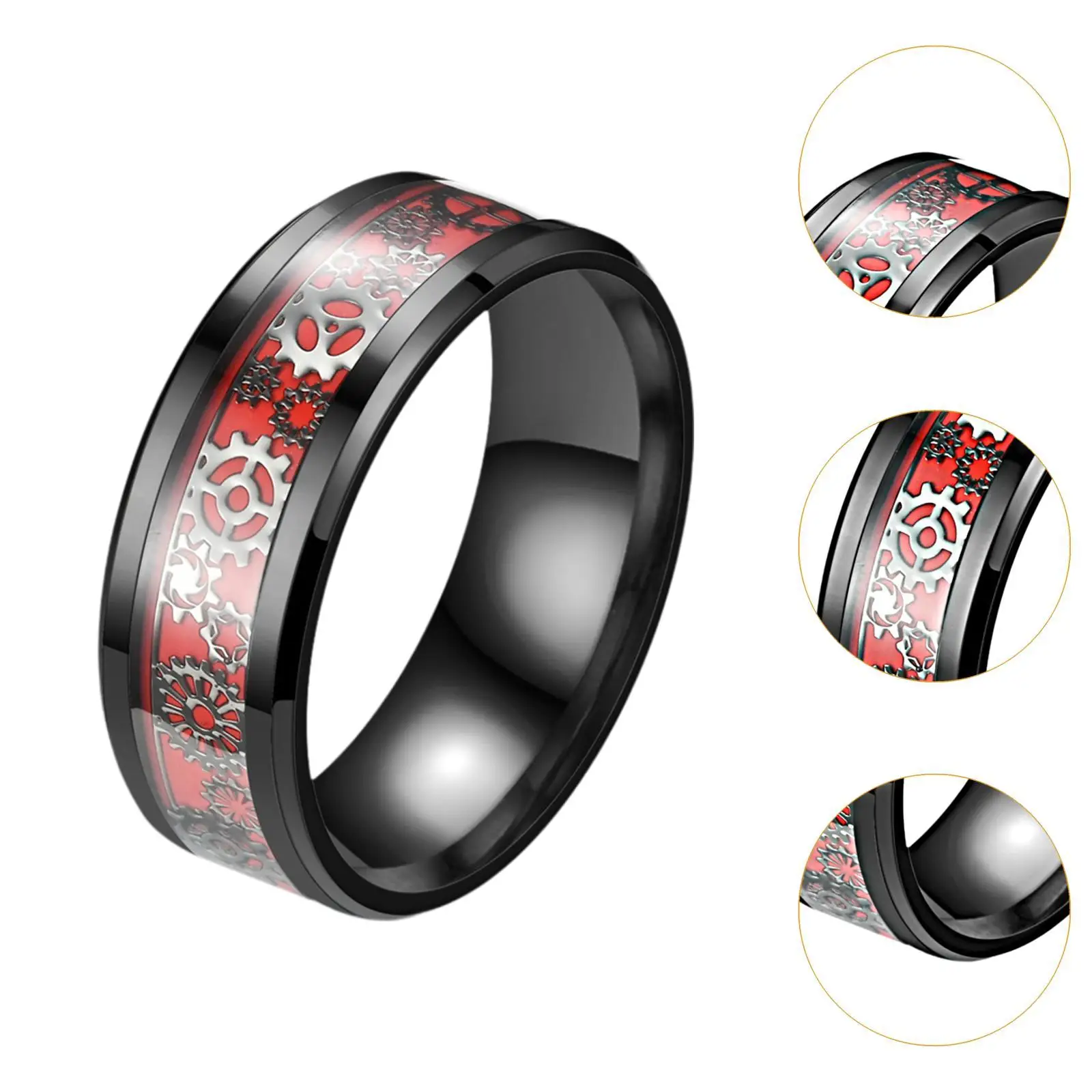 Heren Ring Gepolijst Afwerking Trouwringen Steampunk Tandwiel Ring Voor Halloween Verloving Valentijnsdag Jubileum Vakantie