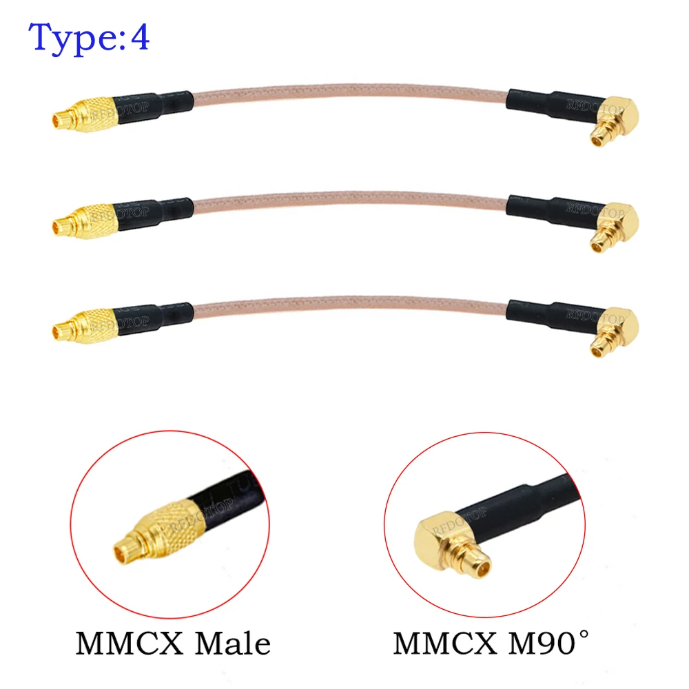 2Pcs/Lot MMCX Male to MMCX Female Straight /Right Angle Connector 50 Ohm RG316 RF Coaxial Cable Pigtail Extension Coax Jumper