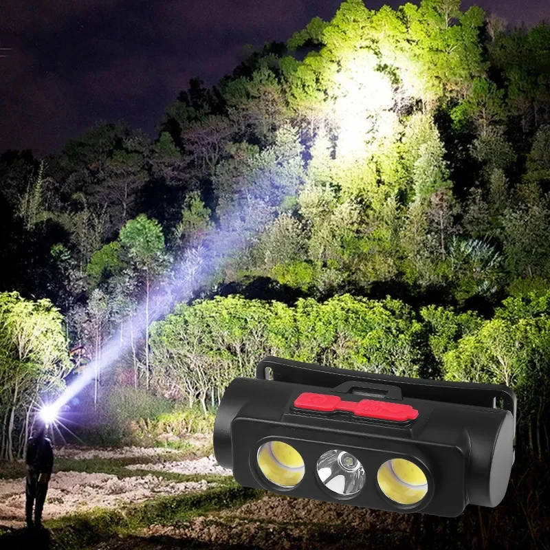 Powerful LED Headlamp USB Rechargeable Headlight Outdoor Waterproof Camping Head Lamp 18650 Battery High Lumen Head Flashlight