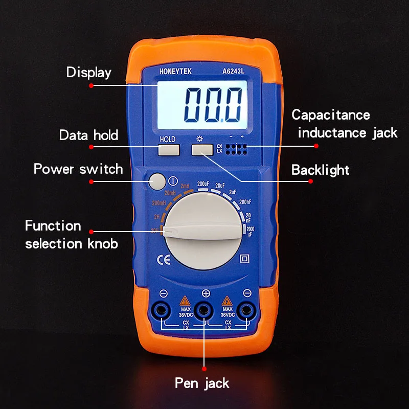 A6243L Digital LC Meter Multimeter Professional Capacitor Tester Automotive Inductance Capacitance Meter Tester Analog