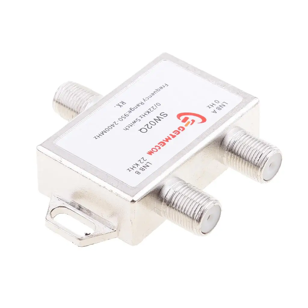 Lote de 2 interruptores satelitales Premium DiSEqC de banda ancha 2x1 FTA Multi-LNBF 0/22KHz