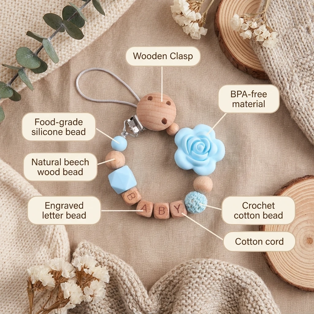 Custom Baby Name Pacifier Hold - Baby Pacifier Clip recension och pris