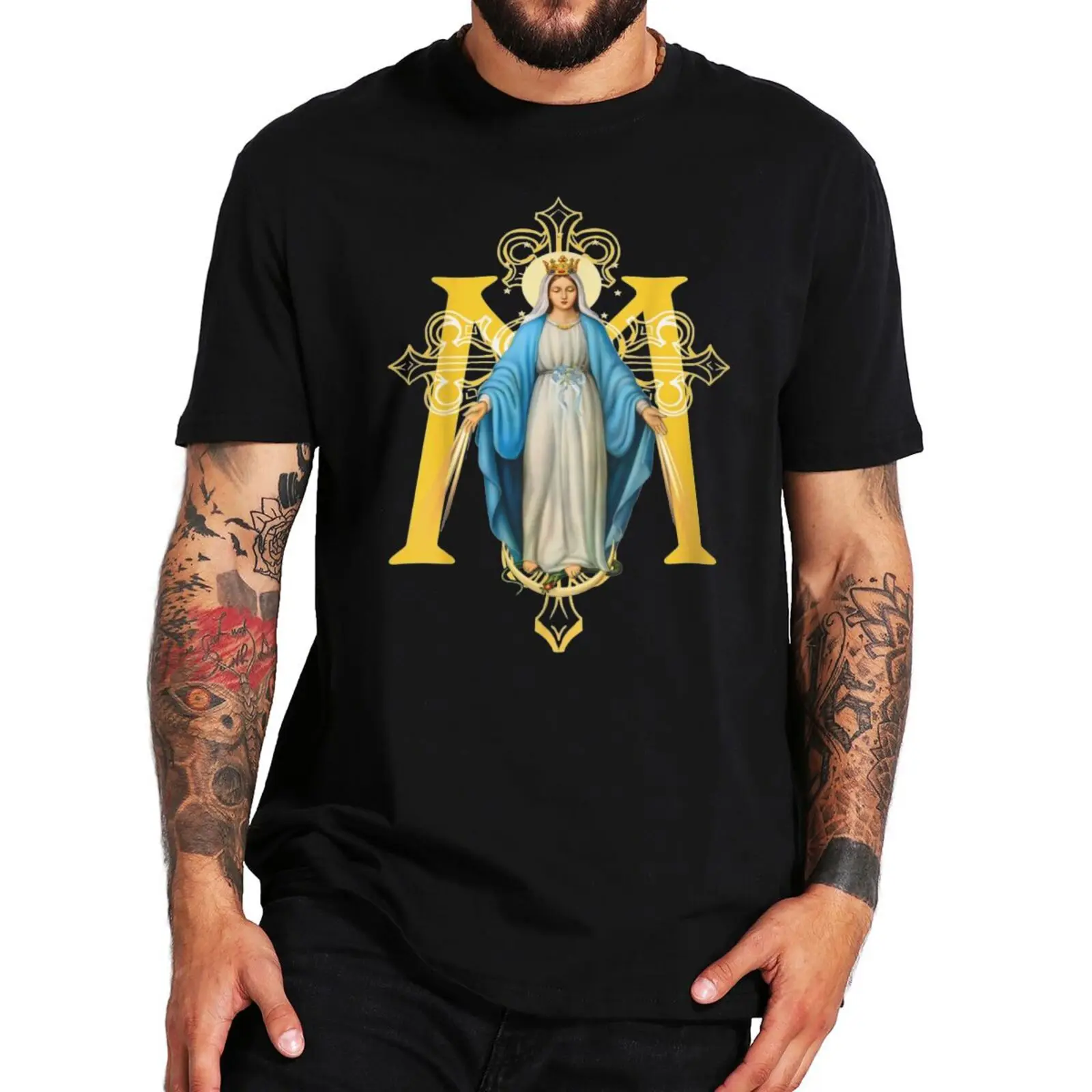 Virgin Mary T Shirt Our Lady of Guadalupe Catholic Gift Graphic Vintage T-shirts Summer Men Women Soft Unisex Shirt Tops Tee