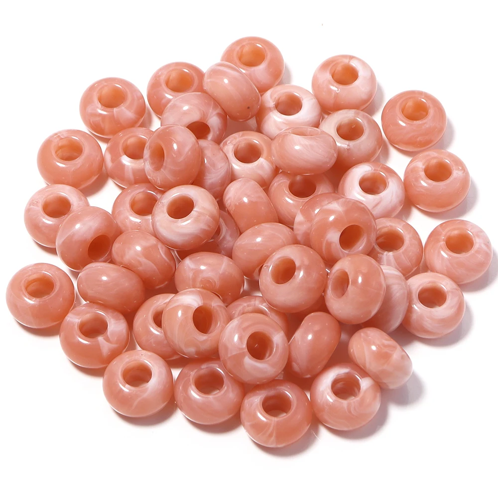 50 Stück/Lot 14×8mm Acrylperlen mit großem Loch, Abstandshalterperlen für die Schmuckherstellung, DIY-Halskette, Armband, Schlüsselanhänger, Zubehör