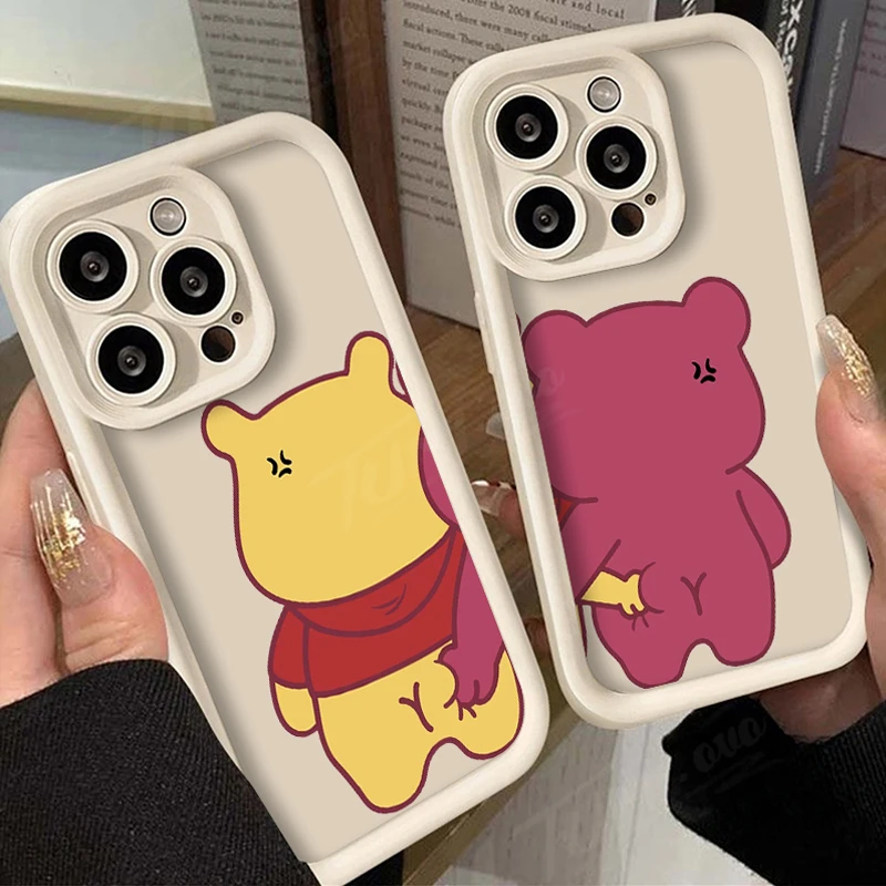 Funny Winnie Pooh Lotso Pinch Butt ﻿Phone Case for Samsung Galaxy S24 Ultra S23 FE S22 S21 Plus FE A54 A34 A14 A73 A53 A33 5G