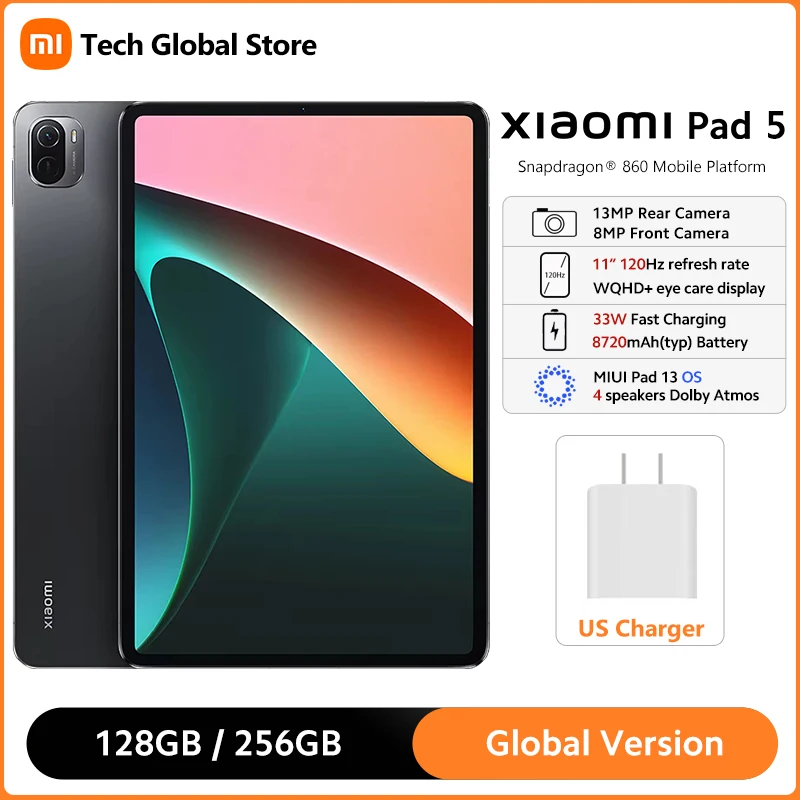 شاومي-إصدار عالمي لوحة مي 5 تابلت ، سناب دراجون ، ثماني النواة ، 11 بوصة ، هرتز ، شاشة عرض WQHD + ، كاميرا 13 ميجابكسل ، بطارية نيكل أمبير ، 6 جيجابايت ، جيجابايت ، جيجابايت