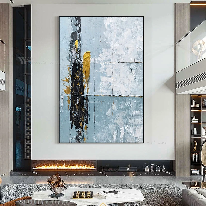 

Чистая ручная работа, абстрактная фреска на стене, акриловая картина маслом, художественная подвесная картина для декора отеля, гостиная, беседка без рамки