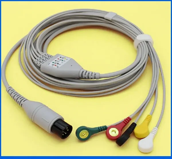 Compatible New /Goldway/Edan/Contec/Datascope  Machine the one-piece 5 lead cable and snap leadwire