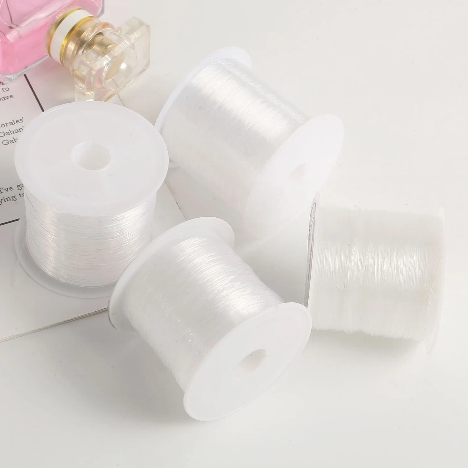 0,2-1mm Nicht-elastische Angelschnur Transparente Nylonschnur Perlenband Faden für Ornamentherstellung DIY Bastelzubehör – Detail 3