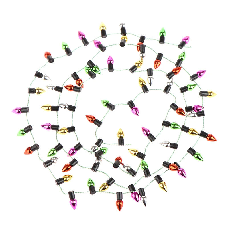 1 PC 1:12 1 chaîne de fausses lumières Mini accessoires de meubles chaîne lumières noël bonne décoration maison de poupée Miniature