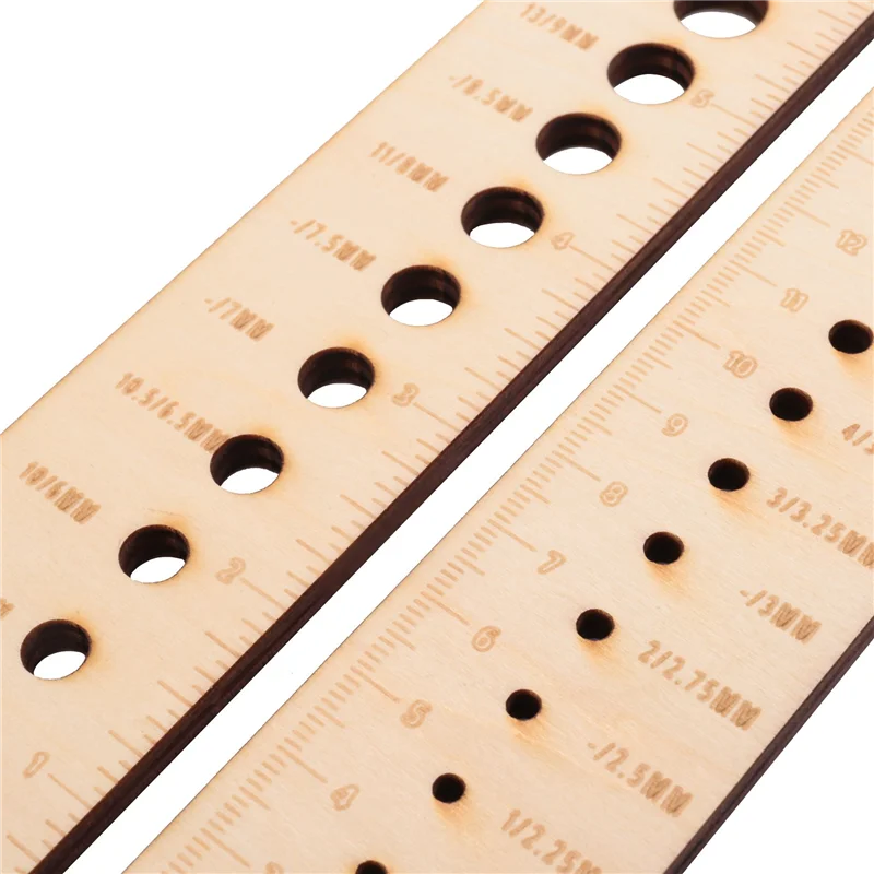 Wooden Sock Blockers For Knitting Needle Gauge Crochet Size Measurement Ruler Weaving Tool Needle Measuring Tool 32 X 8 X 0.5Cm-
