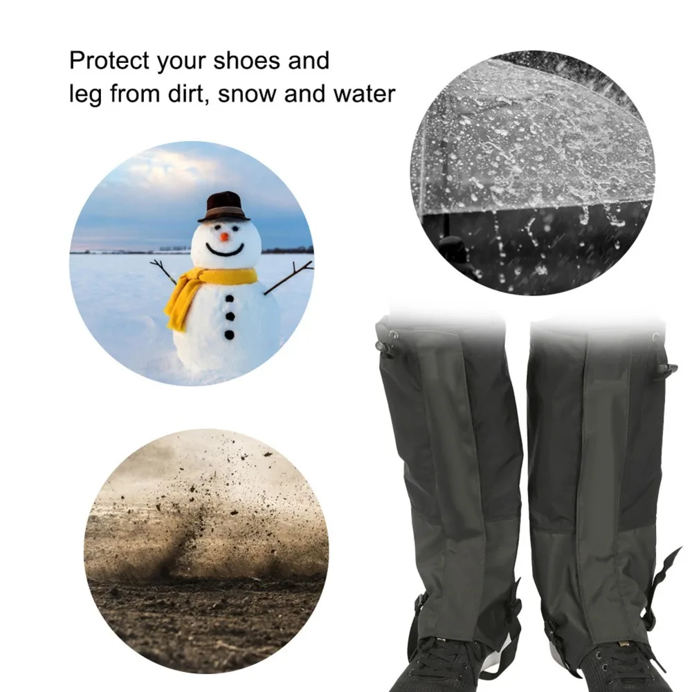 Lightweight Waterproof Leg Gaiters Wear-Proof Dirt-Proof Shoe Cover Legging Breathable Fabric Adjustable Gaiters Snow Protection