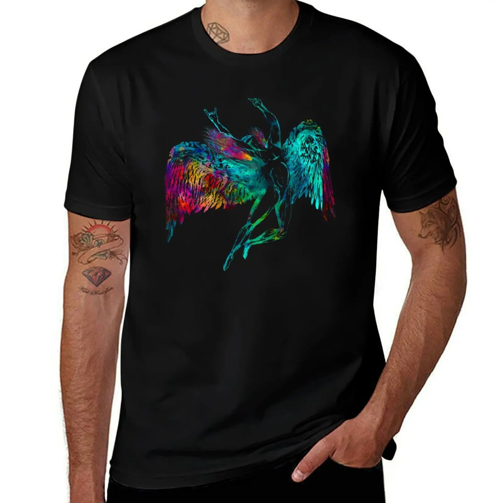 

THE 100% THROWS T-Shirt ICARUS HORNS cotton t ICARUS - SEE WATERCOLOR men ***FAV GONE BELOW*** shirt